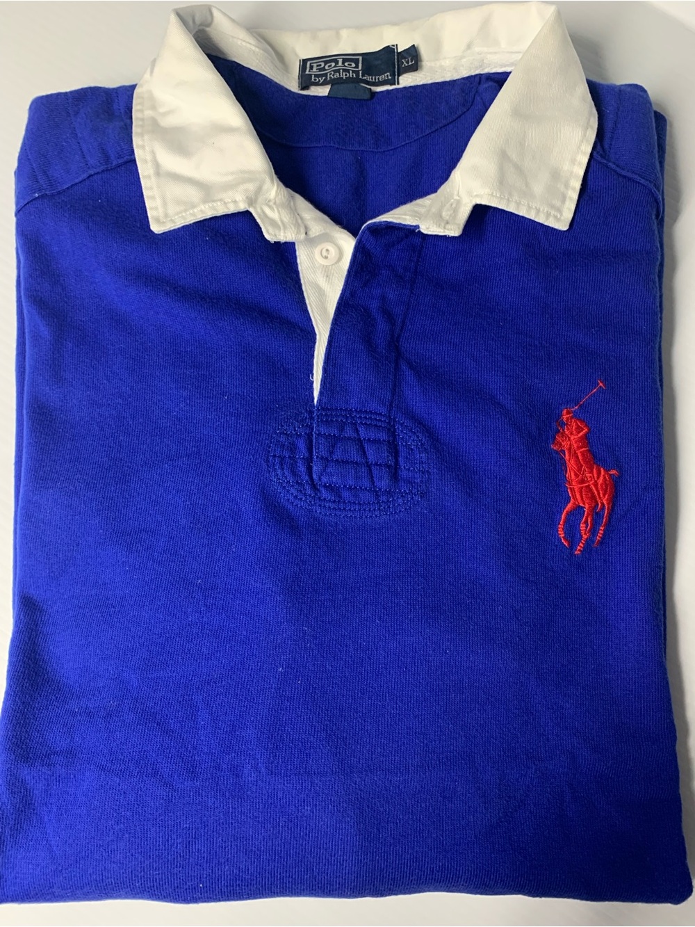 Men’s XL Polo Rugby by Ralph Lauren Royal in Blue with White Collar